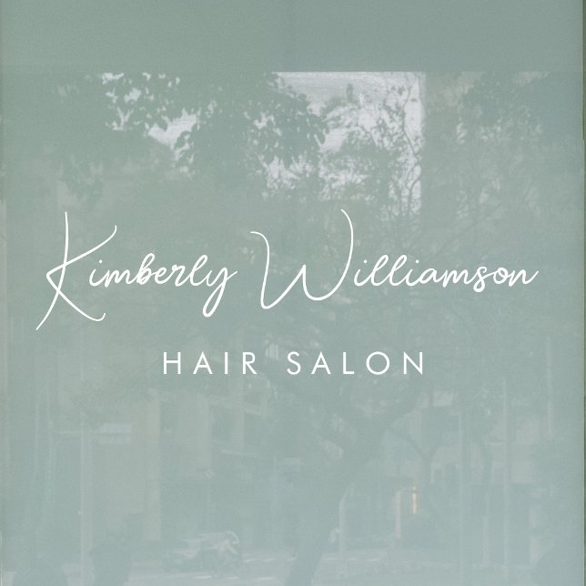 Autocollant Pour Fenêtre Nom de l'entreprise Script de signature chic (Elevate your business with a window cling sign featuring your name in a chic signature script)