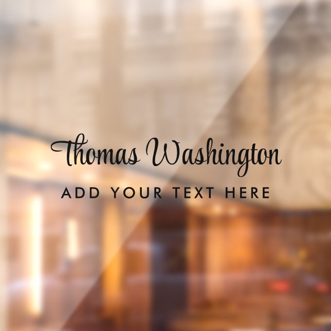 Autocollant Pour Fenêtre Nom de l'entreprise Stylish Script Monogramme (Feuille 2)