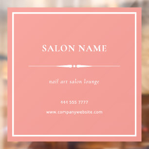 Autocollant Pour Fenêtre Nom de salon de coiffure et d'onglerie minimaliste
