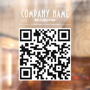 Autocollant Pour Fenêtre Nom d'entreprise décoratif et code QR