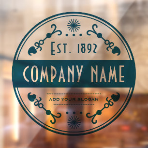 Autocollant Pour Fenêtre Nom d'entreprise établie, Décoratif