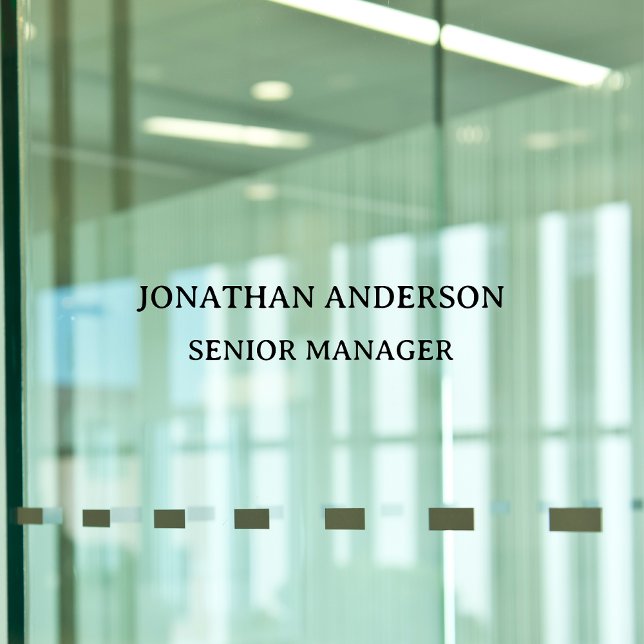 Autocollant Pour Fenêtre Nom du bureau de l'école officielle Porte en plaqu (Créateur téléchargé)