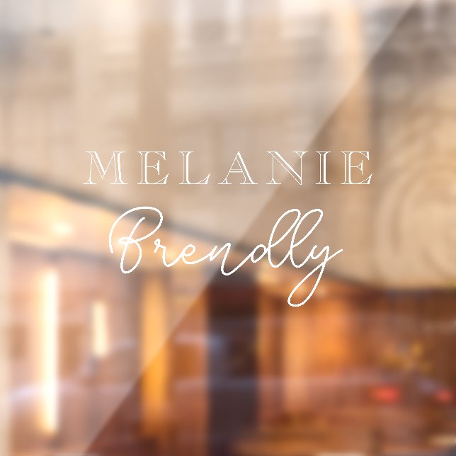 Autocollant Pour Fenêtre Nom du monogramme | Élégant minimum (Feuille 2)