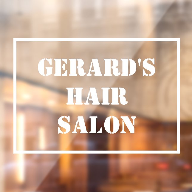 Autocollant Pour Fenêtre Nom du salon de coiffure sur un clin de fenêtre (Feuille 2)