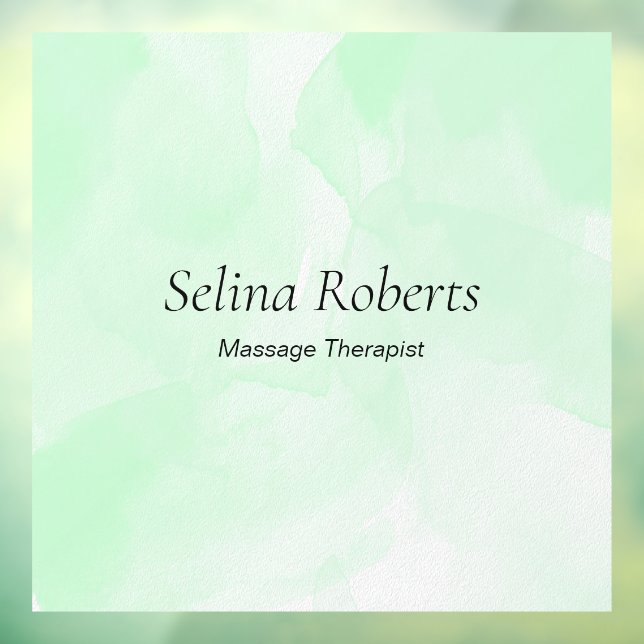 Autocollant Pour Fenêtre Nom personnalisé aquarelle verte (Feuille 3)