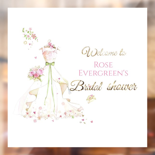 Autocollant Pour Fenêtre Nom personnalisé La mariée rougissante en fleurs L (Feuille 2)