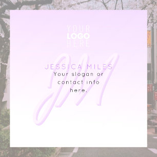 Autocollant Pour Fenêtre Nom professionnel et Modèle Slogan Violet clair