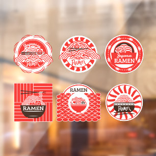 Autocollant Pour Fenêtre Noodles Ramen Japonais Servis Ici Restaurant