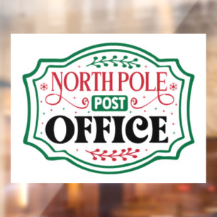 Autocollant Pour Fenêtre North POle bureau de poste Noël