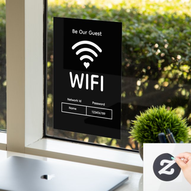 Autocollant Pour Fenêtre Notre Guest Wifi Mot De Passe Fenêtre Clôture (Bureau)