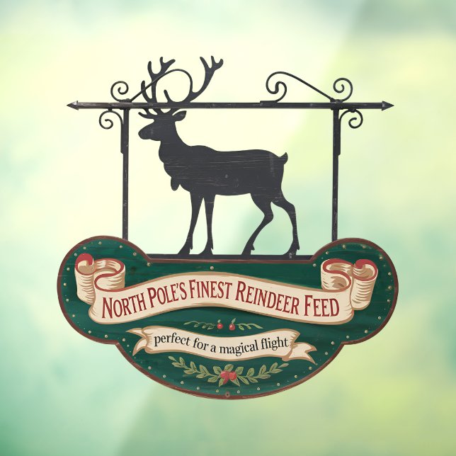 Autocollant Pour Fenêtre Nourriture amusante de rennes de Noël (Feuille 3)