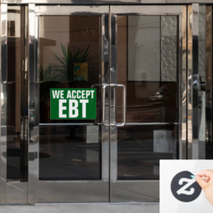 Autocollant Pour Fenêtre NOUS ACCEPTONS EBT Enseigne de commerce rouge