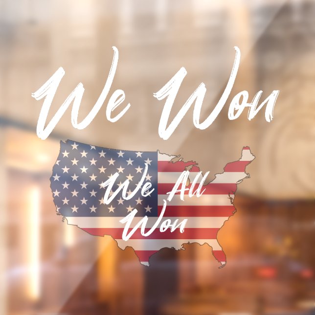 Autocollant Pour Fenêtre Nous avons gagné (Feuille 2)