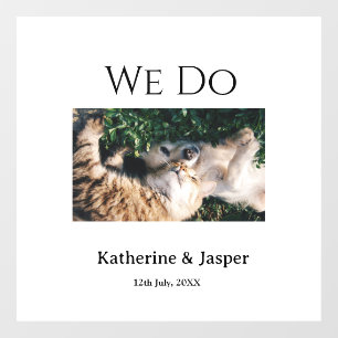 Autocollant Pour Fenêtre Nous faisons mariage fiançailles nom animal photo 