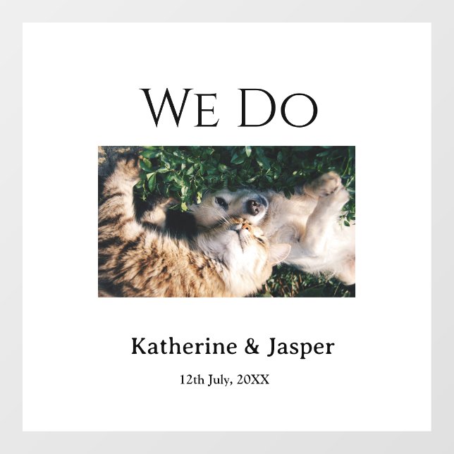 Autocollant Pour Fenêtre Nous faisons mariage fiançailles nom animal photo  (Feuille)