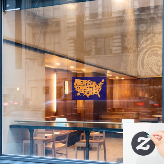 Autocollant Pour Fenêtre Nous, le peuple, nous unissons (Fenêtre de café)