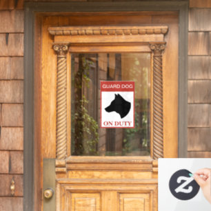 Autocollant Pour Fenêtre NOUVEAUTÉ ! Chien de garde en service — Signal d'a