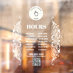 Autocollant Pour Fenêtre NOUVEAUTÉ ! Clôture des heures du magasin - Rectan