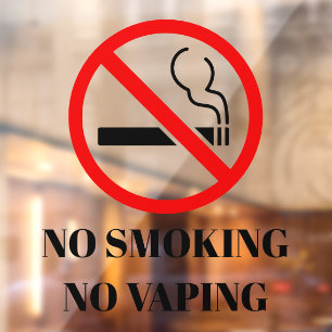 Autocollant Pour Fenêtre NOUVEAUTÉ ! 🚭 Pas De Fumeurs Vaping Cling - 12x12