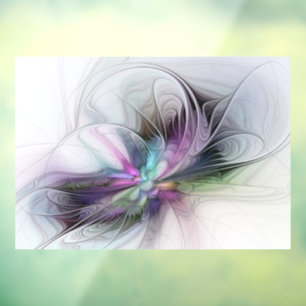 Autocollant Pour Fenêtre Nouvelle vie, art abstrait fractal de fantaisie co