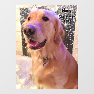 Autocollant Pour Fenêtre Nova The Golden Retriever Dog Christmas Snow