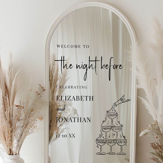 Autocollant Pour Fenêtre Nuit avant la répétition Dîner Affiche de bienvenu (Créateur téléchargé)