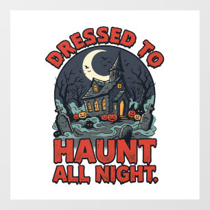 Autocollant Pour Fenêtre Nuit de costume de cimetière ensorcelé d'Halloween