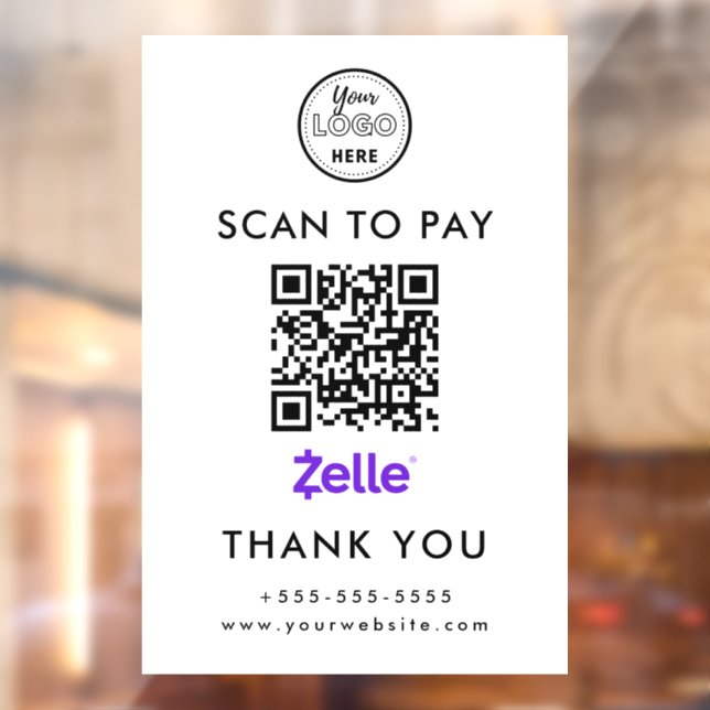 Autocollant Pour Fenêtre Numérisation de code professionnel Zelle QR pour p (Feuille 2)