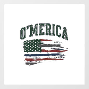 Autocollant Pour Fenêtre O’Merica Chemise Drapeau en détresse Vintage Desig