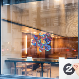 Autocollant Pour Fenêtre Octopus tourbillonnant