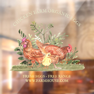 Autocollant Pour Fenêtre oeuf biologique de poule de la ferme Chicken Farm