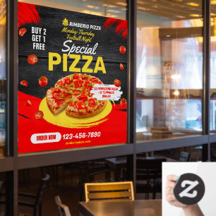 Autocollant Pour Fenêtre Offre de pepperoni pour soirée de football avec pi
