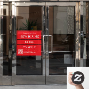 Autocollant Pour Fenêtre Offre d'emploi en cours de magasin entreprise vaca