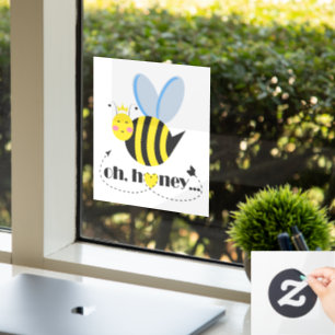 Autocollant Pour Fenêtre Oh Honey Valentines reine Bee caractère avec tiara