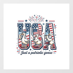 Autocollant Pour Fenêtre Oie Patriotique USA Vintage Quatrième Juillet Chem