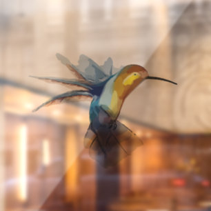 AUTOCOLLANT POUR FENÊTRE OISEAU D'OISEAU HUMMINGBIRD EN VERRE CLAIR