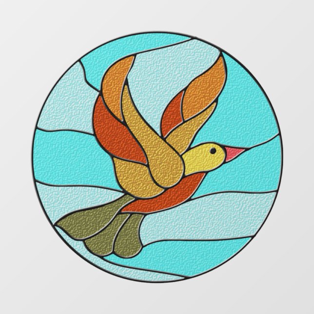 AUTOCOLLANT POUR FENÊTRE OISEAU HUMMINGBIRD EN VERRE ARTISTIQUE FENÊTRE CLA (Feuille)