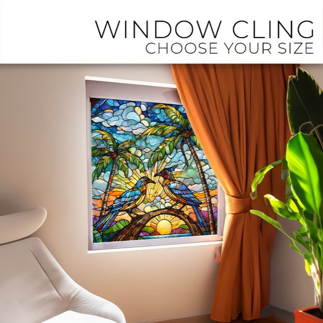 Autocollant Pour Fenêtre Oiseaux à Sunrise Art en verre tendu (Créateur téléchargé)