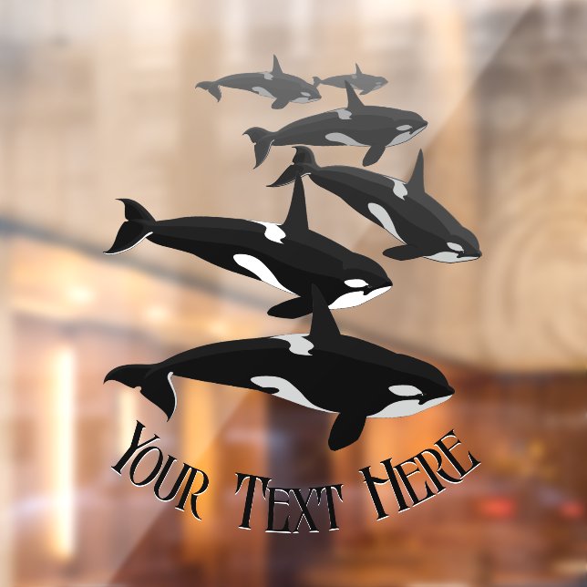 Autocollant Pour Fenêtre Orca Whale Decal Custom Whale Art Window Clin (Feuille 2)