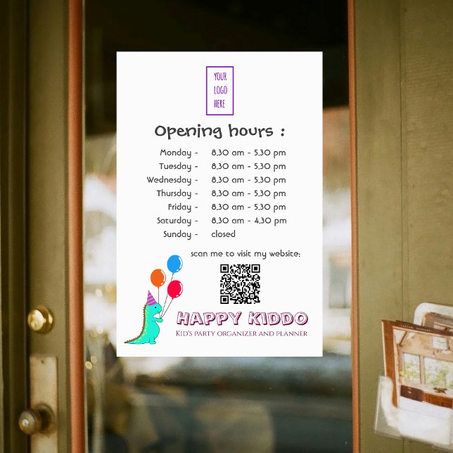 Autocollant Pour Fenêtre Organisateur de fête pour enfants avec Trex et bal (Créateur téléchargé)