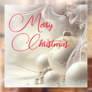 Autocollant Pour Fenêtre Ornements de Noël blanc