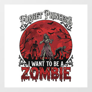 Autocollant Pour Fenêtre Oublier Princesse Zombie Lune de Sang Cimetière Ch