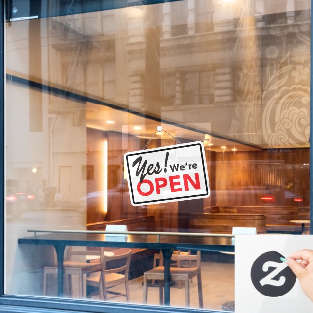 Autocollant Pour Fenêtre Oui Nous Sommes Ouverts Magasin Café Entreprise (Fenêtre de café)