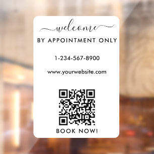 Autocollant Pour Fenêtre Ouverture des heures d'ouverture Rendez-vous uniqu