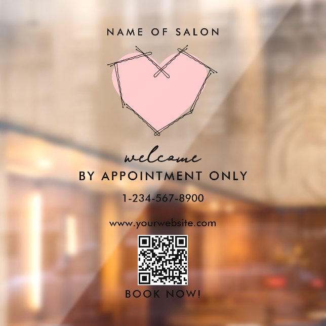 Autocollant Pour Fenêtre Ouverture des heures d'ouverture Rendez-vous uniqu (Feuille 2)