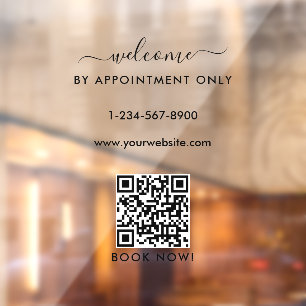 Autocollant Pour Fenêtre Ouverture des heures d'ouverture Rendez-vous uniqu