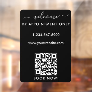 Autocollant Pour Fenêtre Ouverture des heures d'ouverture Rendez-vous uniqu