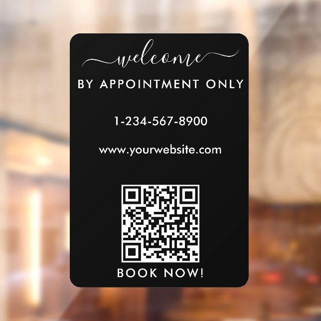 Autocollant Pour Fenêtre Ouverture des heures d'ouverture Rendez-vous uniqu (Feuille 2)