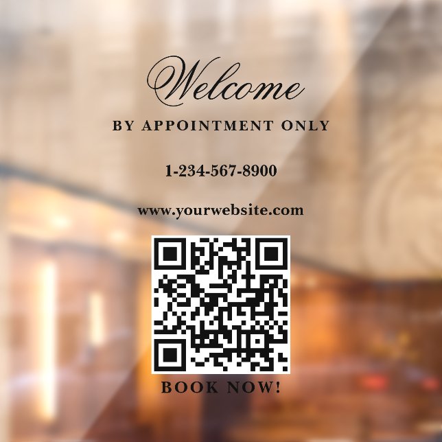 Autocollant Pour Fenêtre Ouverture des heures d'ouverture Rendez-vous uniqu (Feuille 2)