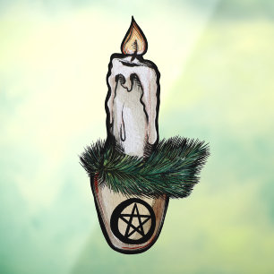 Autocollant Pour Fenêtre Pagan Yule Chandelle wicca w